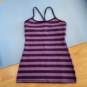 Purple Striped Flow Y tank top
